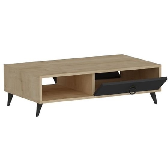 Τραπεζάκι Σαλονιού 24Mall Silva Oak από Μοριοσανίδα 50x90x33.1 cm - Ανθρακί image 1
