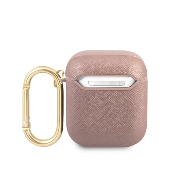Guess Saffiano Script Metal Logo Collection Θήκη Προστασίας Από Δερματίνη Για Apple Airpods 1/2 image 1