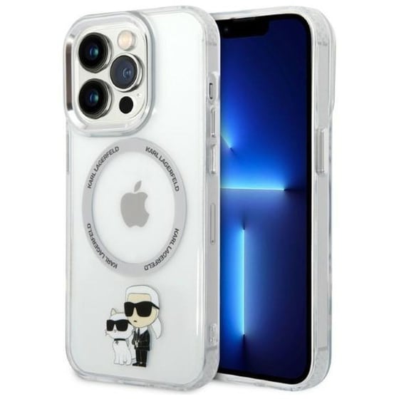 Θήκη Karl Lagerfeld iPhone 14 Pro - Karl Lagerfeld Iml Nft Back Cover Hard Case Karl & Choupette - Clear/Grey image 4