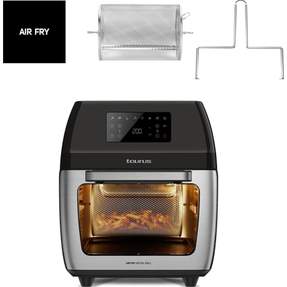TAURUS DIGITAL GRILL AF1700DX με Πόρτα 1700 W 12 L Inox Φριτέζα Αέρος image 1