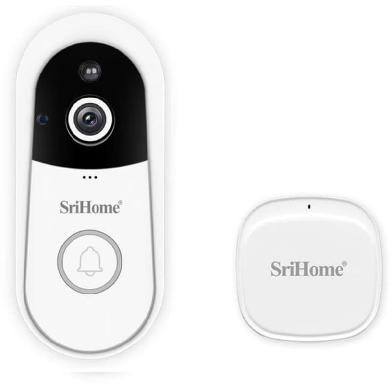 SRIHOME Κουδούνι Πόρτας SRIHOME DH004 HD με Αμφίδρομη Επικοινωνία Ήχου - Λευκό