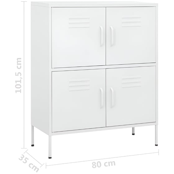 Ντουλάπι Γραφείου VidaXL από Ατσάλι 80x35x101.5 cm - Λευκό image 8