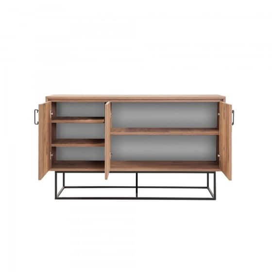 Μπουφές 24Mall Quattro Atlantic Pine από Μοριοσανίδα/Μέταλλο 140x40x80 cm - Καφέ/Μαύρος image 1