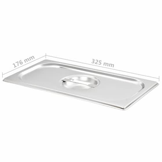 Vidaxl Καπάκια Για Λεκάνες Gn 1/3 4 Τεμ. Από Ανοξείδωτο Ατσάλι image 5