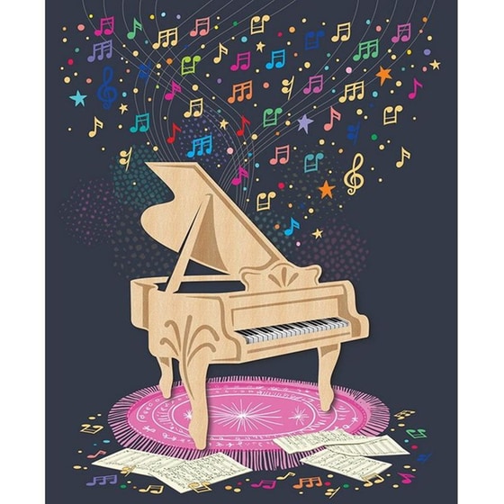 Ευχετήρια&nbsp;Κάρτα GNF&nbsp;Πιάνο&nbsp;με Χρυσοτυπία image 0