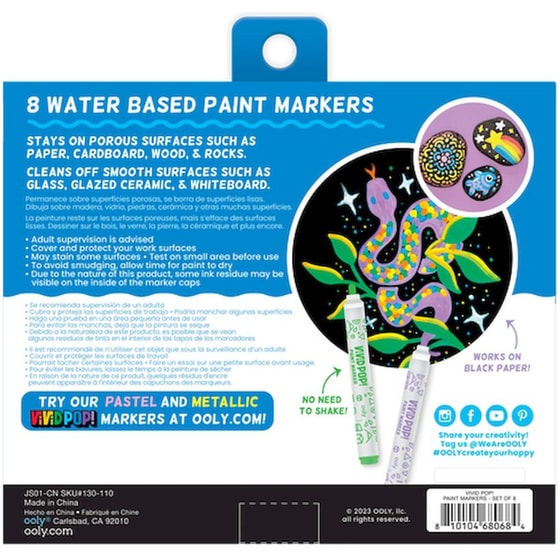 Μαρκαδόροι Ooly Vivid Pop! Water Based Ακρυλικοί Κλασσικοί (8 Τεμάχια) image 11