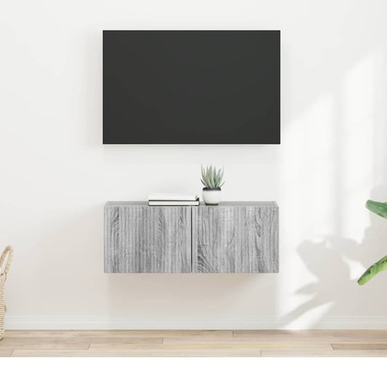 Έπιπλο Τηλεόρασης VidaXL Επιτοίχιο 2 τμχ 39 x 31 x 29,5 cm - Γκρι Sonoma image 1