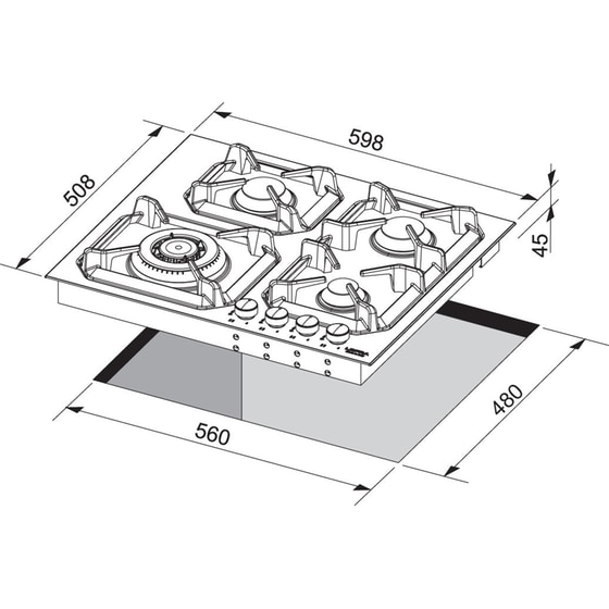 LOFRA HRNM6G0GOLD 60 cm Μαύρο Εστία Αερίου Αυτόνομη image 1
