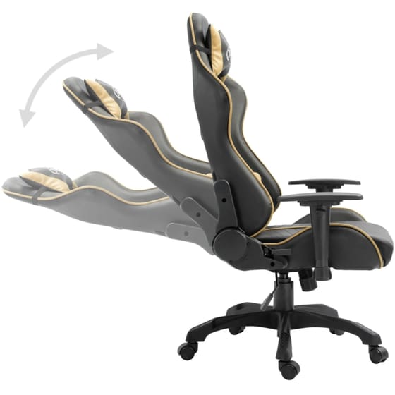 Καρέκλα Gaming VidaXL από Τεχνητό Δέρμα - Μαύρη/Χρυσή image 2