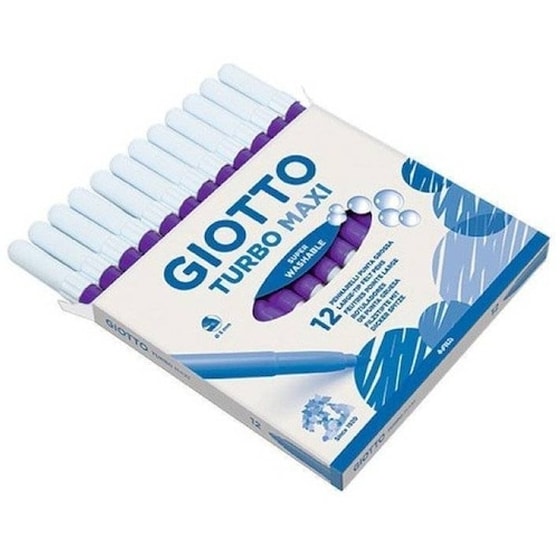 Μαρκαδόροι Giotto Turbo Maxi Χοντροί Βιολετί 12 Τεμάχια image 0