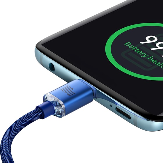 Καλώδιο δεδομένων Baseus Crystal Shine Series Usb-C to Usb-C 100W 1.2m - Blue image 3