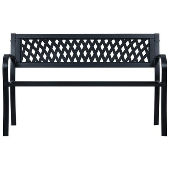 Παγκάκι Κήπου VidaXL από Ατσάλι 125x53x77 cm - Μαύρο image 2