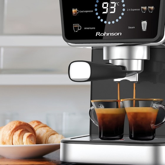 Rohnson Hot & Cold R-98015 1350W 20bar Μαύρo Αυτόματη Μηχανή Espresso image 4
