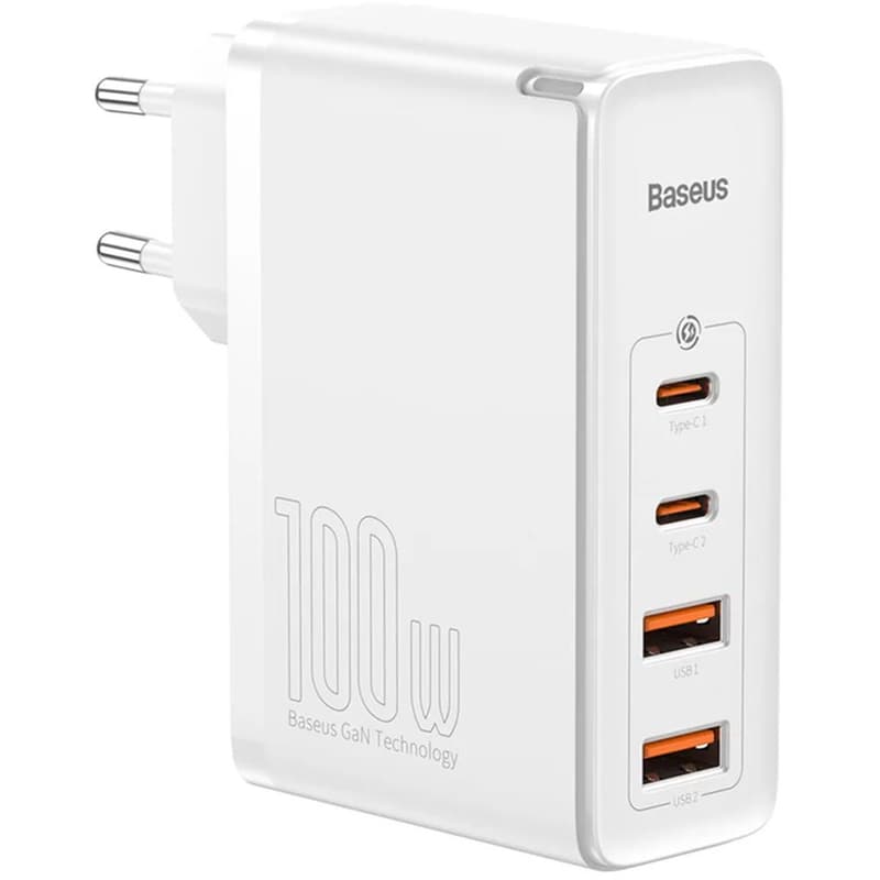 BASEUS Φορτιστής Baseus GaN2 Pro USB / USB Type-C - 100 W - Λευκό