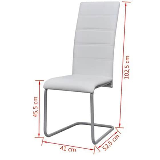 Καρέκλες Τραπεζαρίας Vidaxl «πρόβολος»  Συνθετικό Δέρμα 6 Τμχ - Λευκές image 6