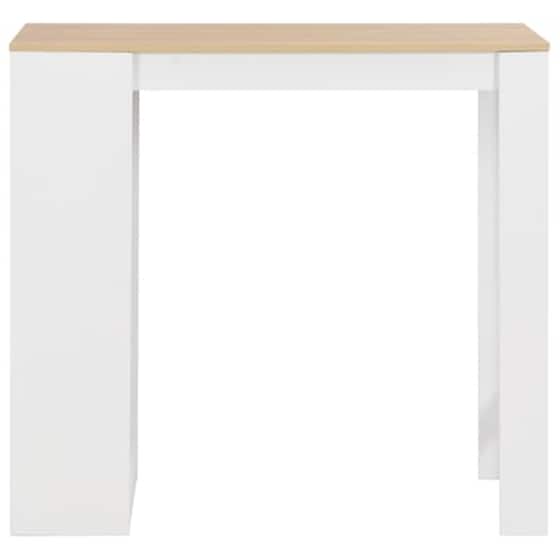 Τραπέζι Μπαρ Vidaxl Με Ράφια Λευκό 110x50x103 cm - Λευκό/Φυσικό Χρώμα image 3