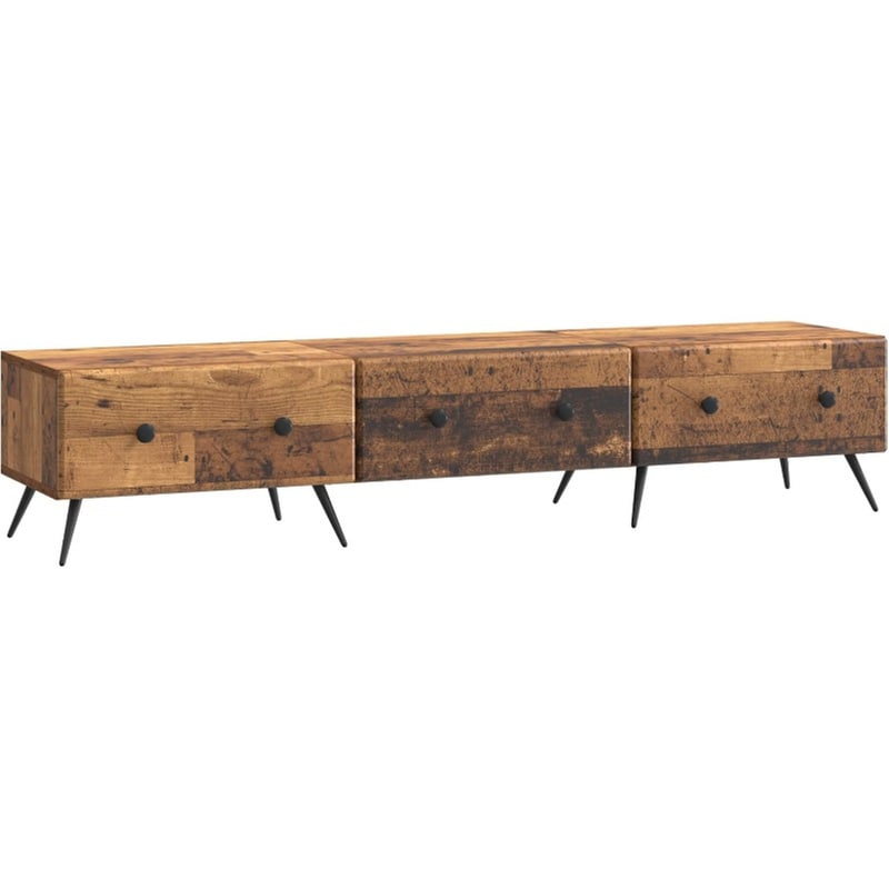 Έπιπλο Τηλεόρασης VidaXL με Συρτάρι 147x34.5x30 cm - Παλαιωμένο Ξύλο