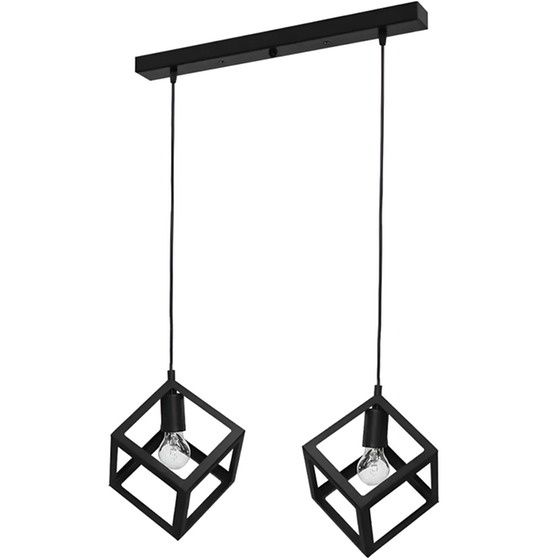 Κρεμαστό Φωτιστικό Οροφής Διπλό Σε Μαύρο Χρώμα R50 image 0