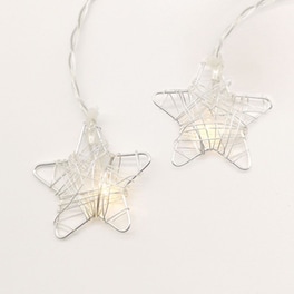 Χριστουγεννιάτικη Γιρλάντα 10 LED Aca Decor Star Silver