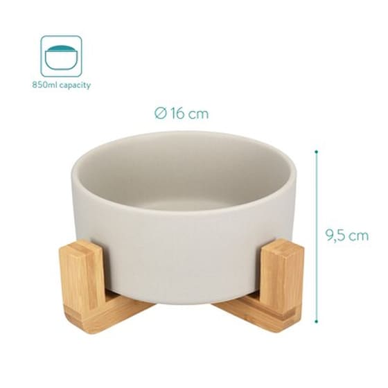 Navaris Σετ Από 2x Κεραμικά Μπολ Φαγητού Με Ξύλινες Bamboo Βάσεις image 3