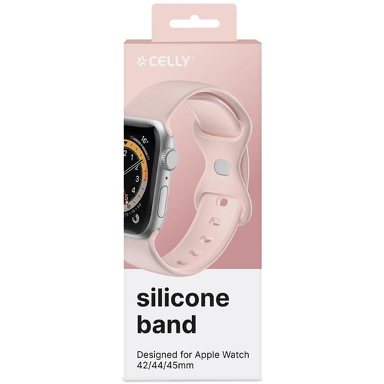 Λουράκι Celly Silicone Band για Apple Watch 42/44/45mm - Pink image 3