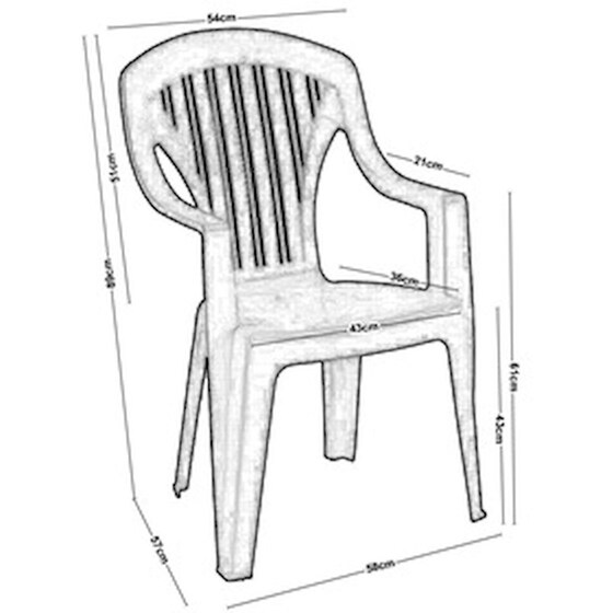 Πολυθρόνα Woodwell Στοιβαζόμενη Πλαστική Tropea  Tortora C55173 56x58x90cm - Μπεζ image 2