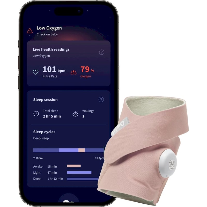 OWLET Baby Monitor Βρεφικής Υγείας Owlet Dream Sock™ - Έξυπνη Kάλτσα (Ροζ)