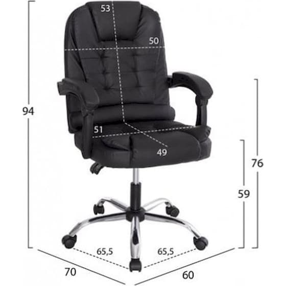 Καρέκλα Γραφείου 24Mall Destro από Τεχνητό Δέρμα - Μαύρη image 7