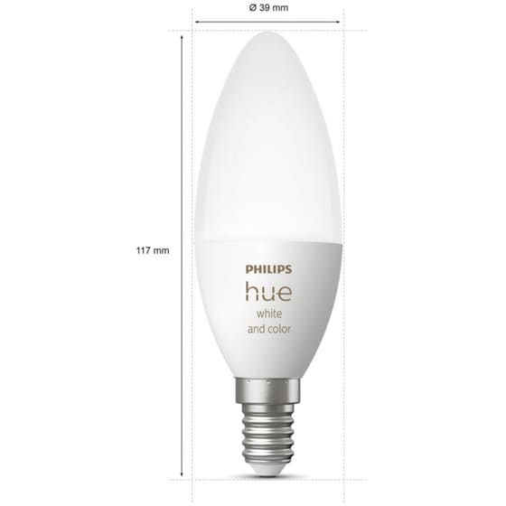 Έξυπνες Λάμπες LED Philips για Ντουί E14 2 Τμχ - Λευκό & Πολύχρωμο image 1