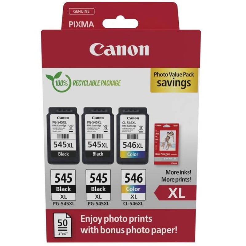 CANON Canon Pg-545XLx2/Cl-546XL Πολλαπλό Πακέτο 2 Μελανιών Εκτυπωτή 8286B015