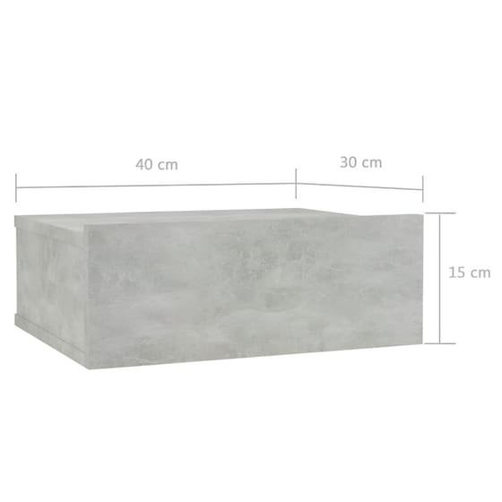 Κομοδίνο Vidaxl Κρεμαστό Από Μοριοσανίδα 40x30x15 cm - Γκρι Σκυροδέματος image 4
