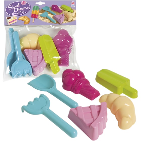 Σετ Παιχνίδια Παραλίας Androni Φόρμες Άμμου Γλυκά, Φτυάρι, Τσουγκράνα - Πολύχρωμο image 1