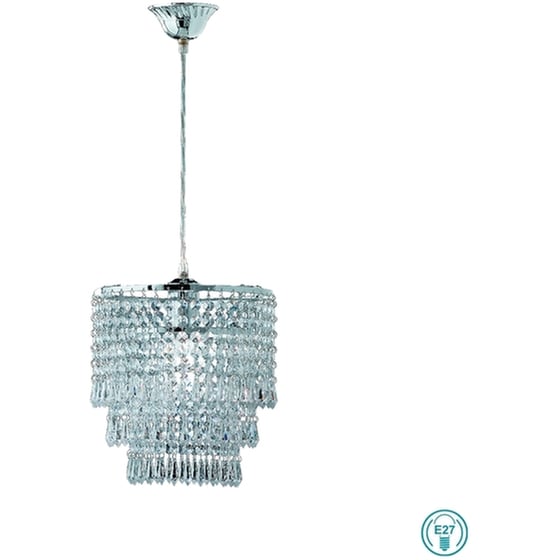 Trio Lighting Orient Κρεμαστό Φωτιστικό Ασημί με Κρύσταλλα για Ντουί E27 25x160εκ. image 1