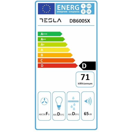 TESLA DB600SX 60cm Inox Απορροφητήρας Ελέυθερος image 1