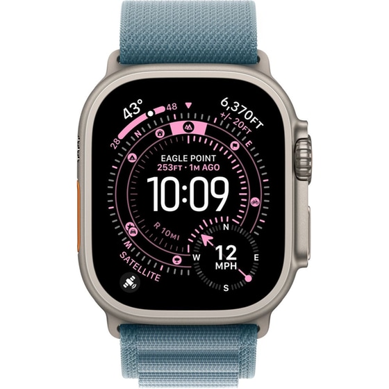 Λουράκι Apple Alpine Loop M για Apple Watch 49mm - Light Blue with Natural Titanium Finish image 1
