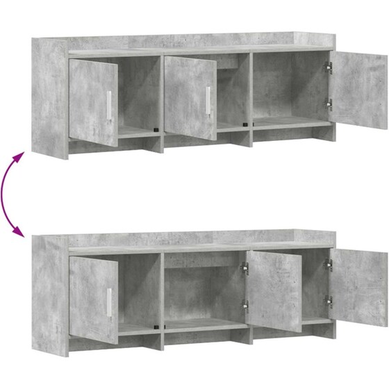 Έπιπλο Τηλεόρασης VidaXL 130 x 33 x 47 cm - Γκρι Σκυροδέματος image 9