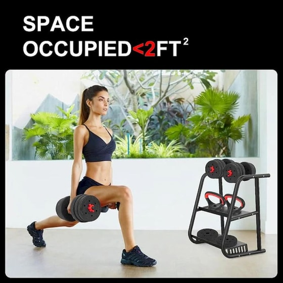 Αλτήρας VSL Sports VSL140494  Ρυθμιζόμενος με Δίσκους 1.25 - 2kg, Μπάρα & Βάση με Λαβές Push-Ups image 5