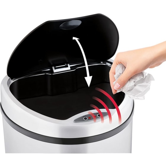 Καλάθι Αχρήστων Lamart Touchless 58L Ασημί image 3