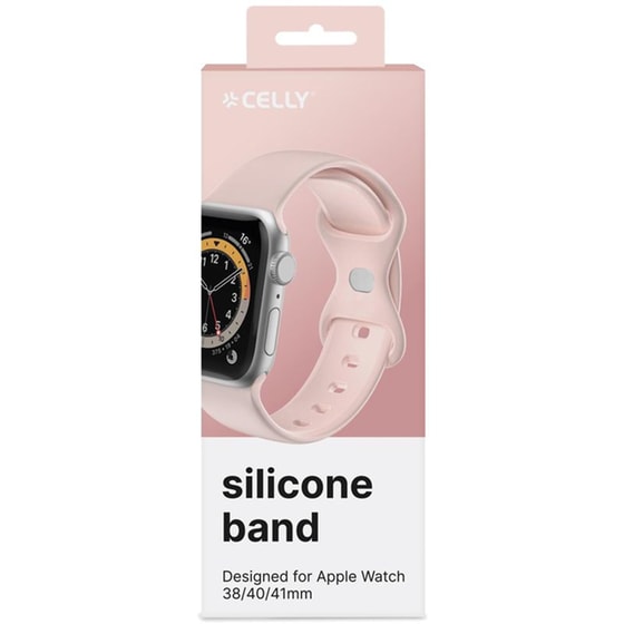 Λουράκι Celly Silicone Band για Apple Watch 38/40/41mm - Pink image 2