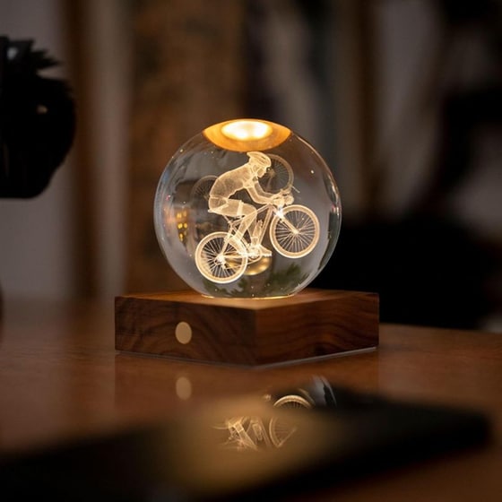 Διακοσμητικό&nbsp;Gingko Crystal&nbsp;Light&nbsp;3D&nbsp;Cyclist image 1