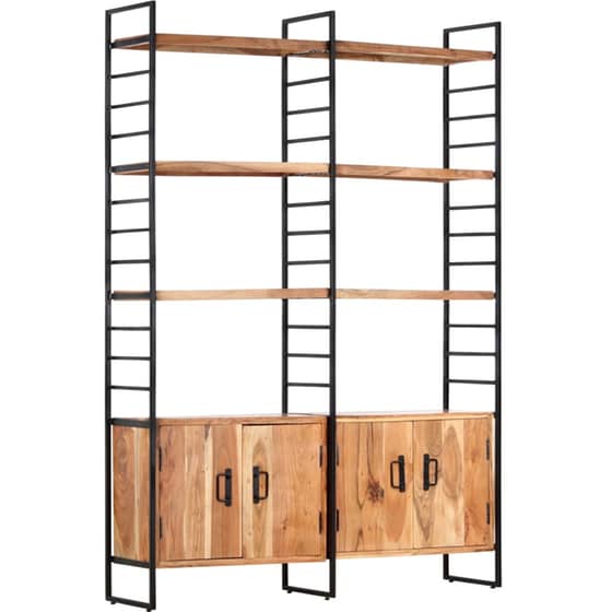 Βιβλιοθήκη VidaXL Μεταλλική με 2 Πόρτες 124x180 cm - Καφέ image 0