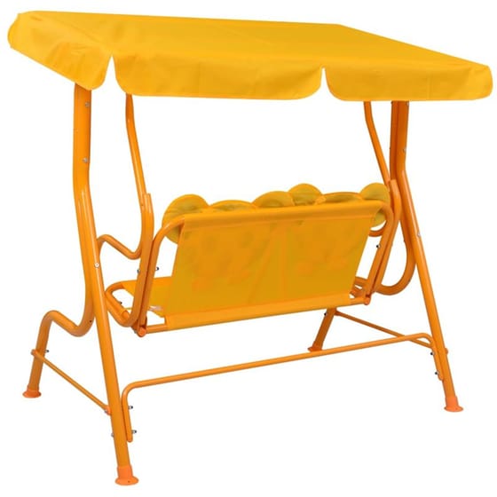 Κούνια Κήπου VidaXL με Σκίαστρο από Ατσάλι 115x75x110 cm - Κίτρινη image 3