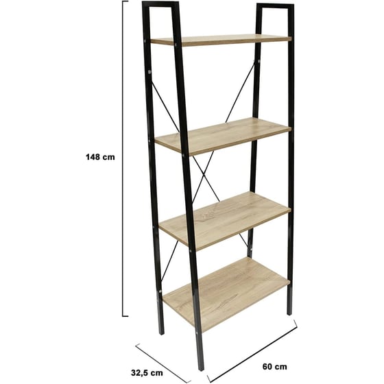 Βιβλιοθήκη Home Deco Factory από Μέταλλο 60x32.5x148 cm - Μπεζ image 6