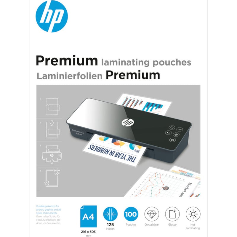 HP HP Premium Φύλλα πλαστικοποίησης Α4 125mic 100 φύλλα