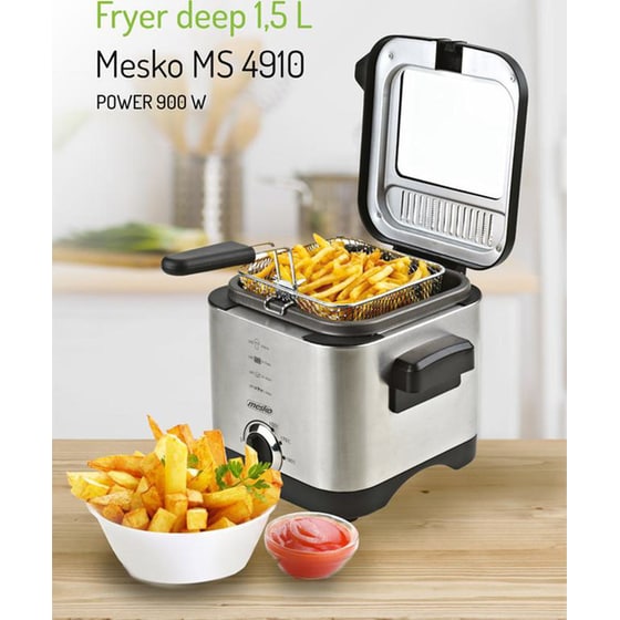 MESKO MS-4910 με Καπάκι 900 W 1.5 L Inox Φριτέζα Λαδιού image 6