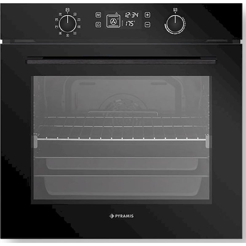 PYRAMIS PYRAMIS PO78082009SBL 78 Lt Μαύρο Εντοιχιζόμενος Φούρνος Άνω Πάγκου