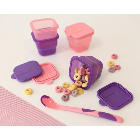 Kiokids Σετ Μπολ 120ml 4 Τμχ Με Κουταλάκι Μοβ-ροζ 6+μ image 2