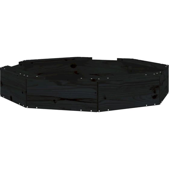 VidaXL Αμμοδόχος με Καθίσματα Οκτάγωνη 111x111x20cm Ξύλινη - Μαύρο image 2