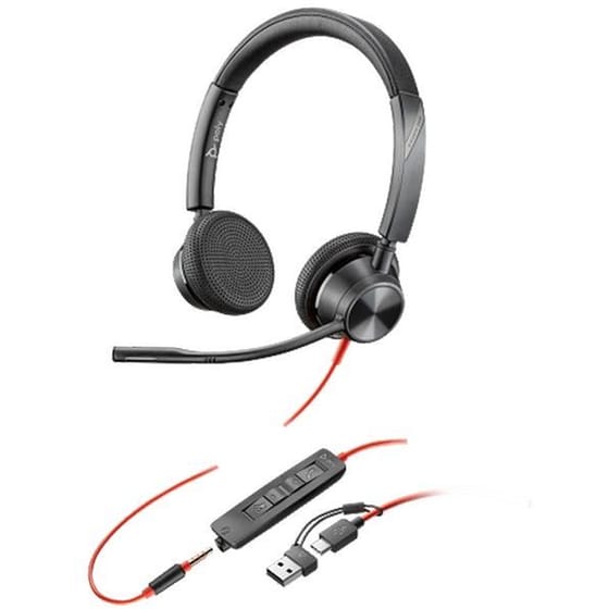 HP Poly Blackwire 3325 Stereo Ενσύρματα Ακουστικά Κεφαλής - Black image 0