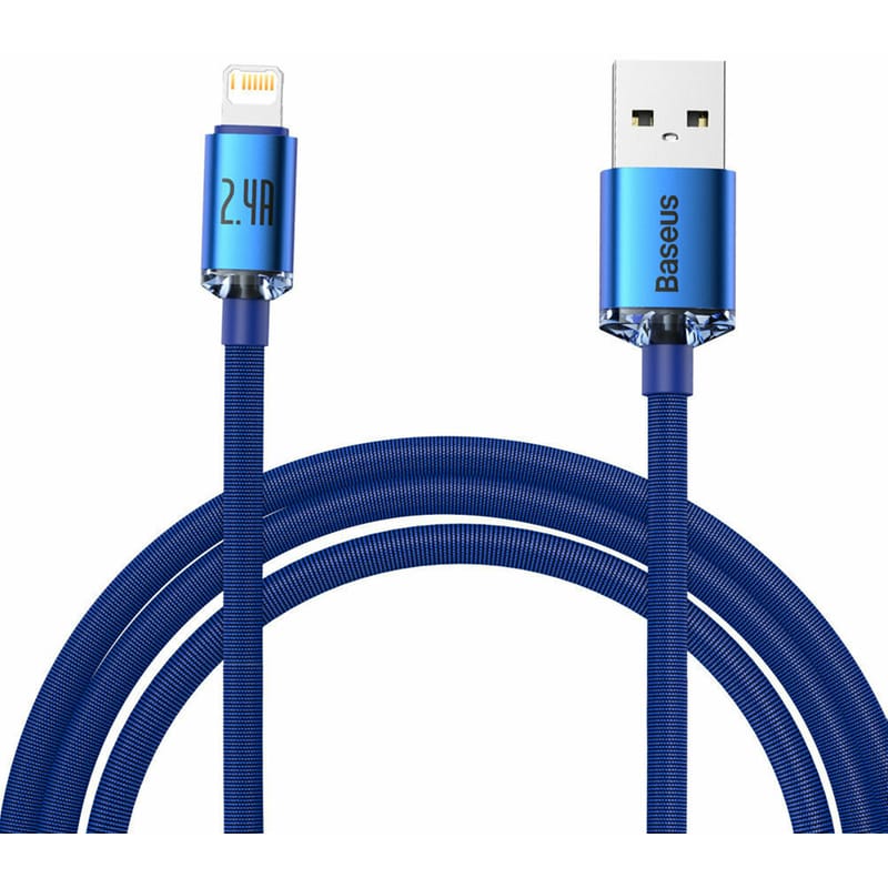 Καλώδιο δεδομένων Baseus Crystal Shine Braided Usb to Lightning 2m - Blue